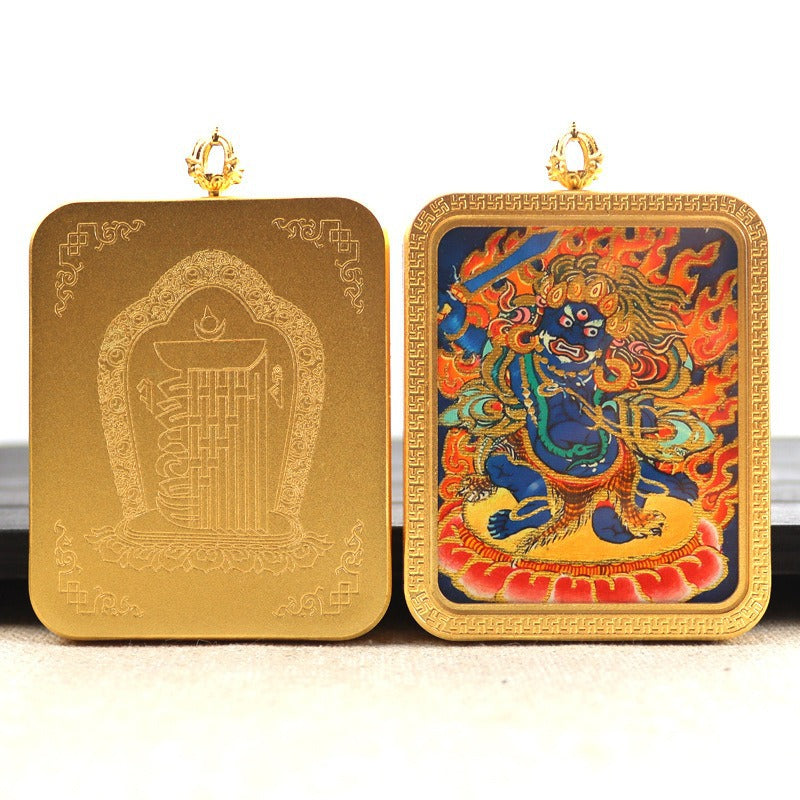 New titanium steel Tibetan thangka pendant necklace