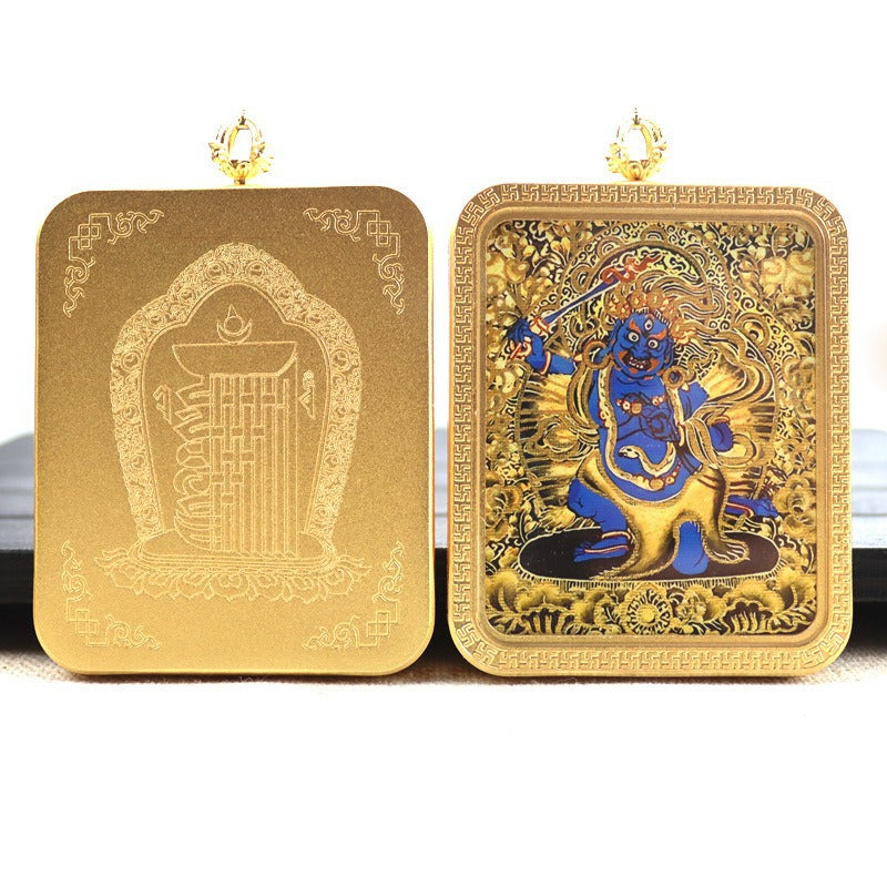 New titanium steel Tibetan thangka pendant necklace