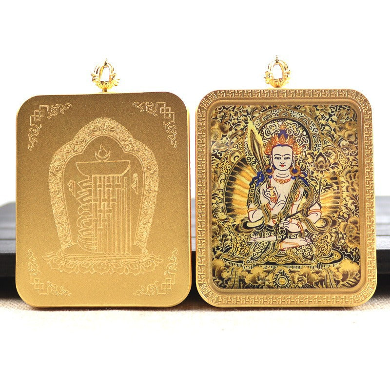 New titanium steel Tibetan thangka pendant necklace