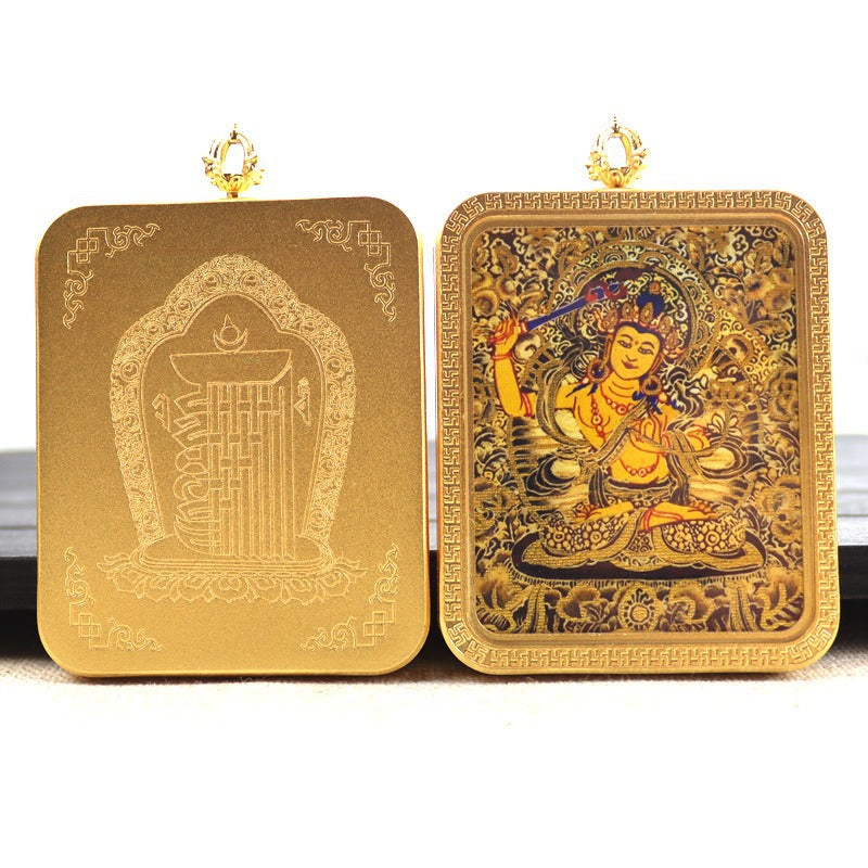 New titanium steel Tibetan thangka pendant necklace