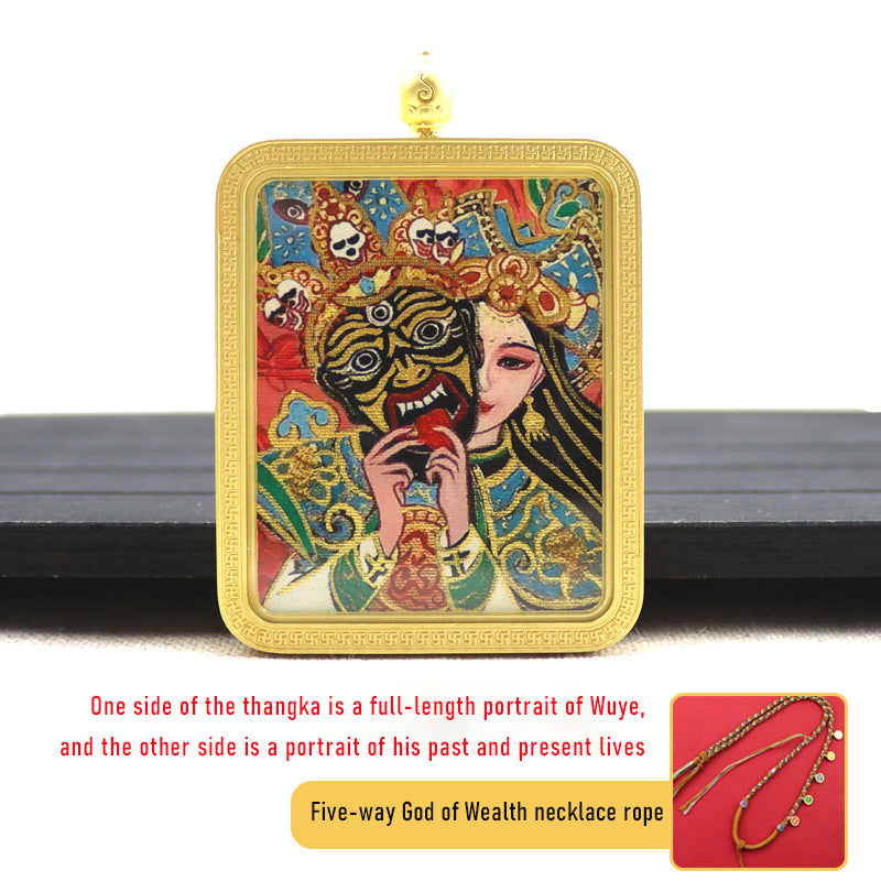 Zakiram thangka past and present life double-sided three-dimensional thangka pendant