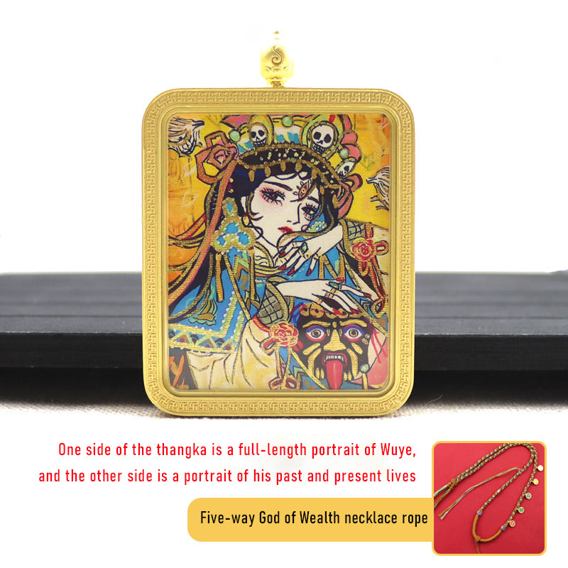 Zakiram thangka past and present life double-sided three-dimensional thangka pendant