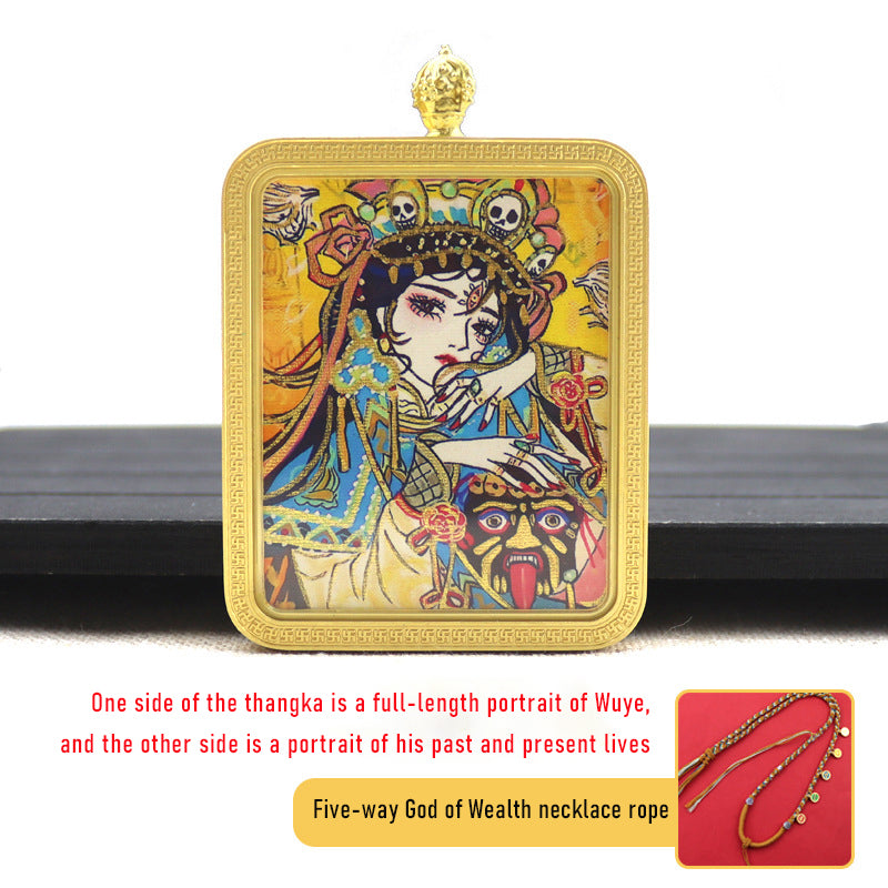 Zakiram thangka past and present life double-sided three-dimensional thangka pendant