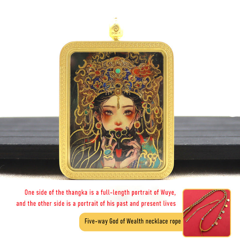 Zakiram thangka past and present life double-sided three-dimensional thangka pendant