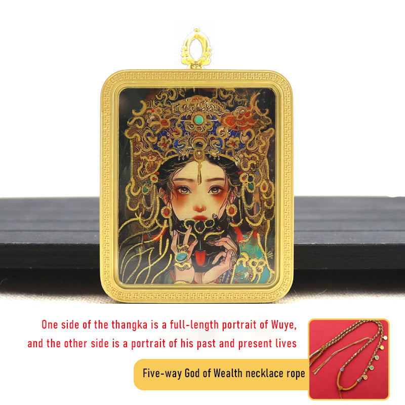 Zakiram thangka past and present life double-sided three-dimensional thangka pendant
