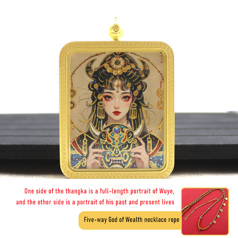 Zakiram thangka past and present life double-sided three-dimensional thangka pendant