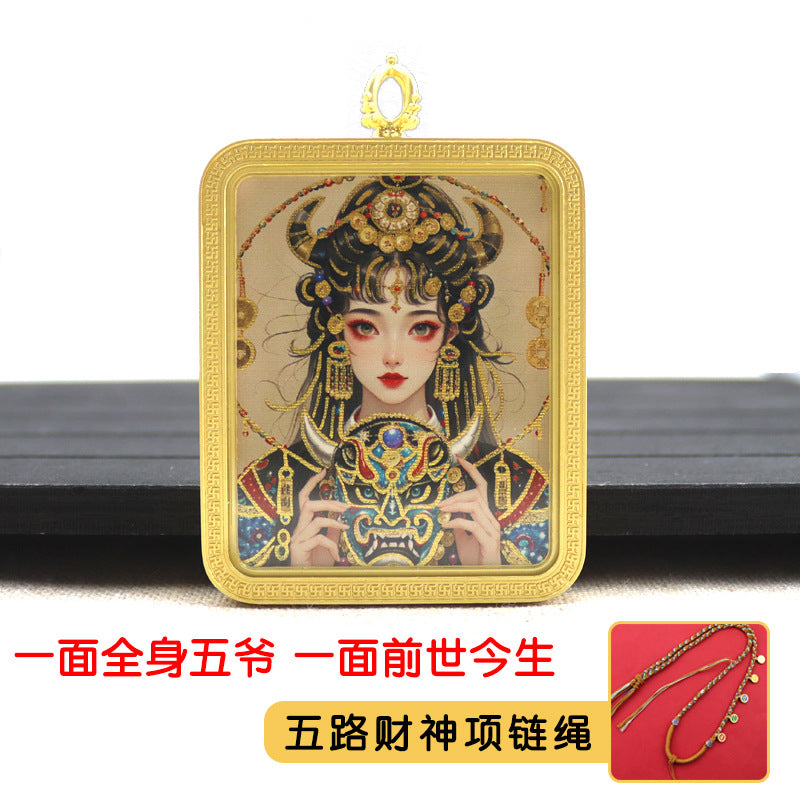 Zakiram thangka past and present life double-sided three-dimensional thangka pendant