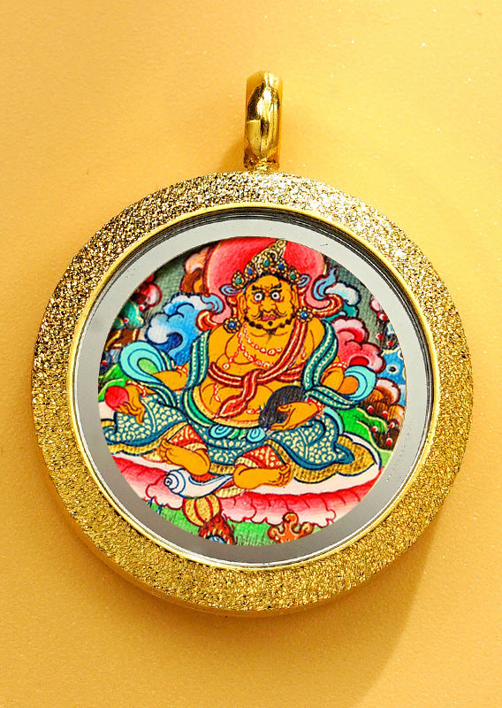 Matte Round Small Tangka Pendant Necklace
