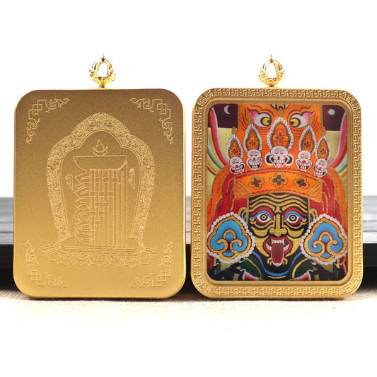 New titanium steel Tibetan thangka pendant necklace
