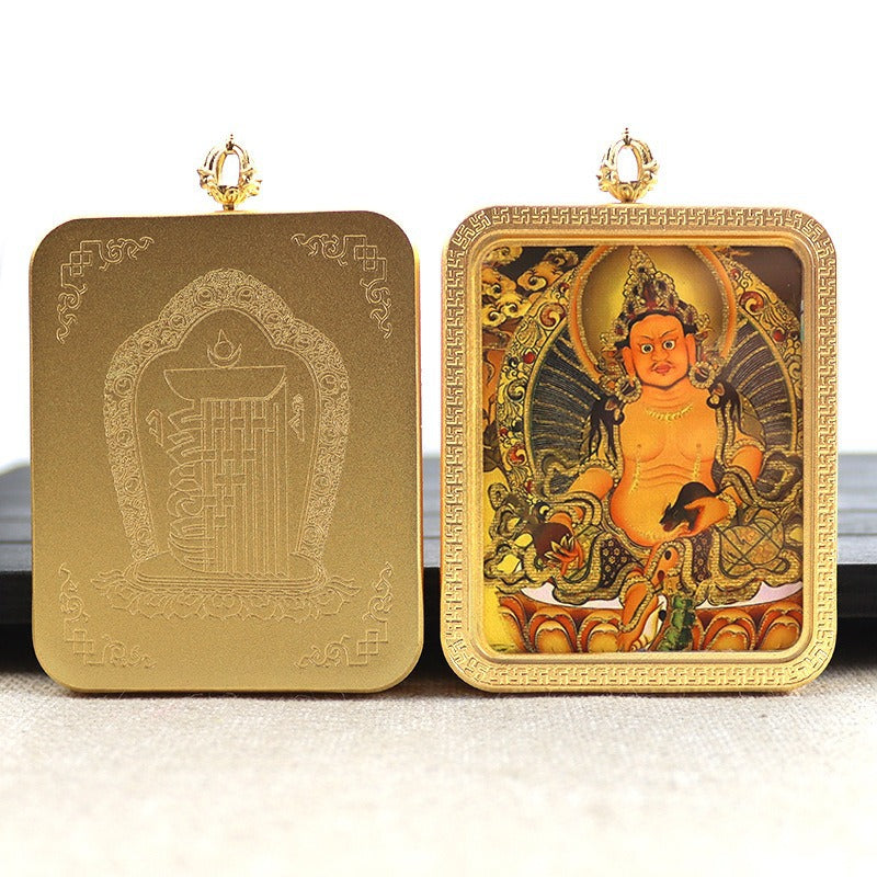 New titanium steel Tibetan thangka pendant necklace