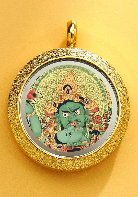 Matte Round Small Tangka Pendant Necklace