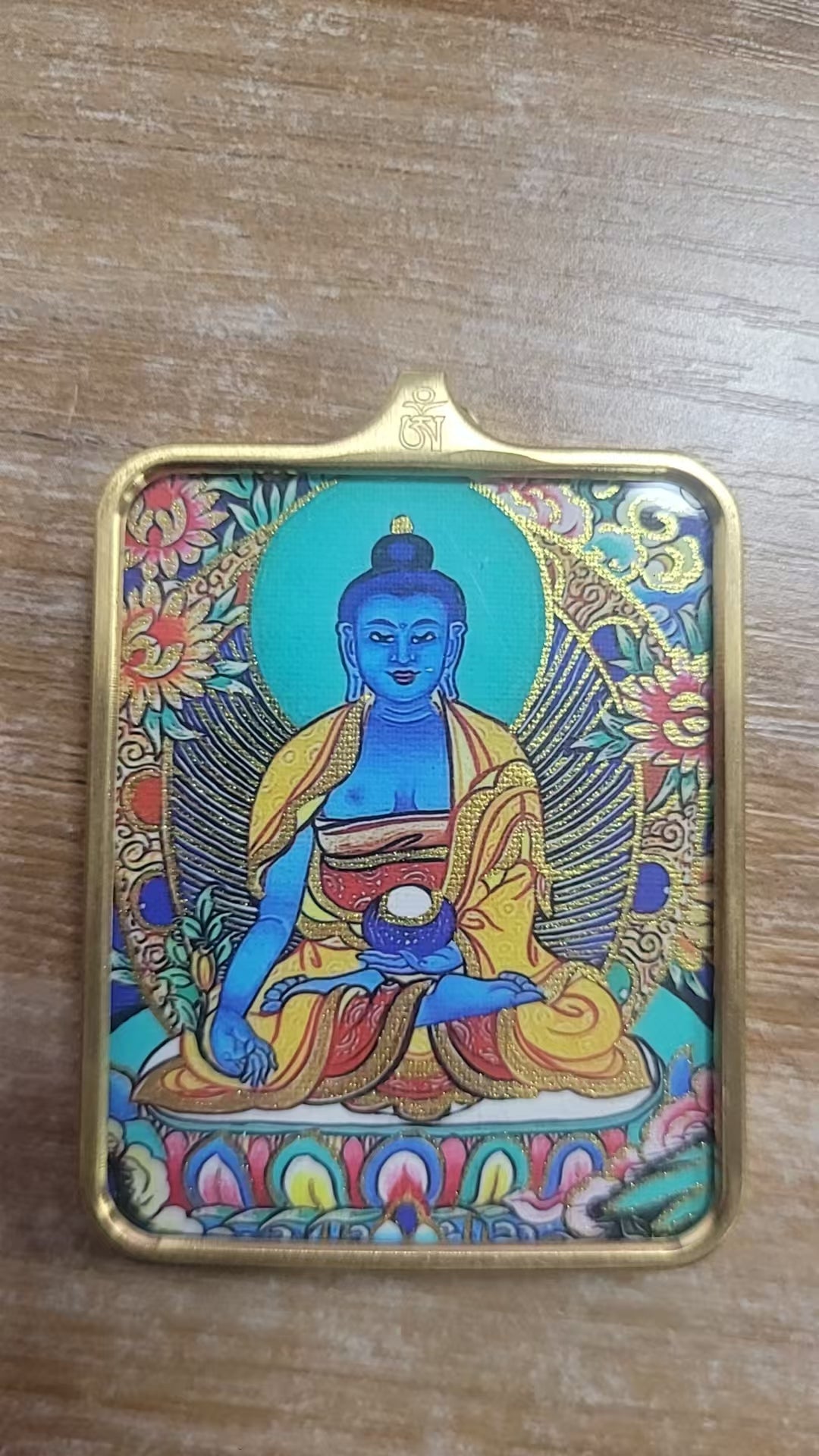 Tibetan Buddhism Intangible Cultural Heritage Thangka Pendant Necklace (High-end Titanium Style) 2
