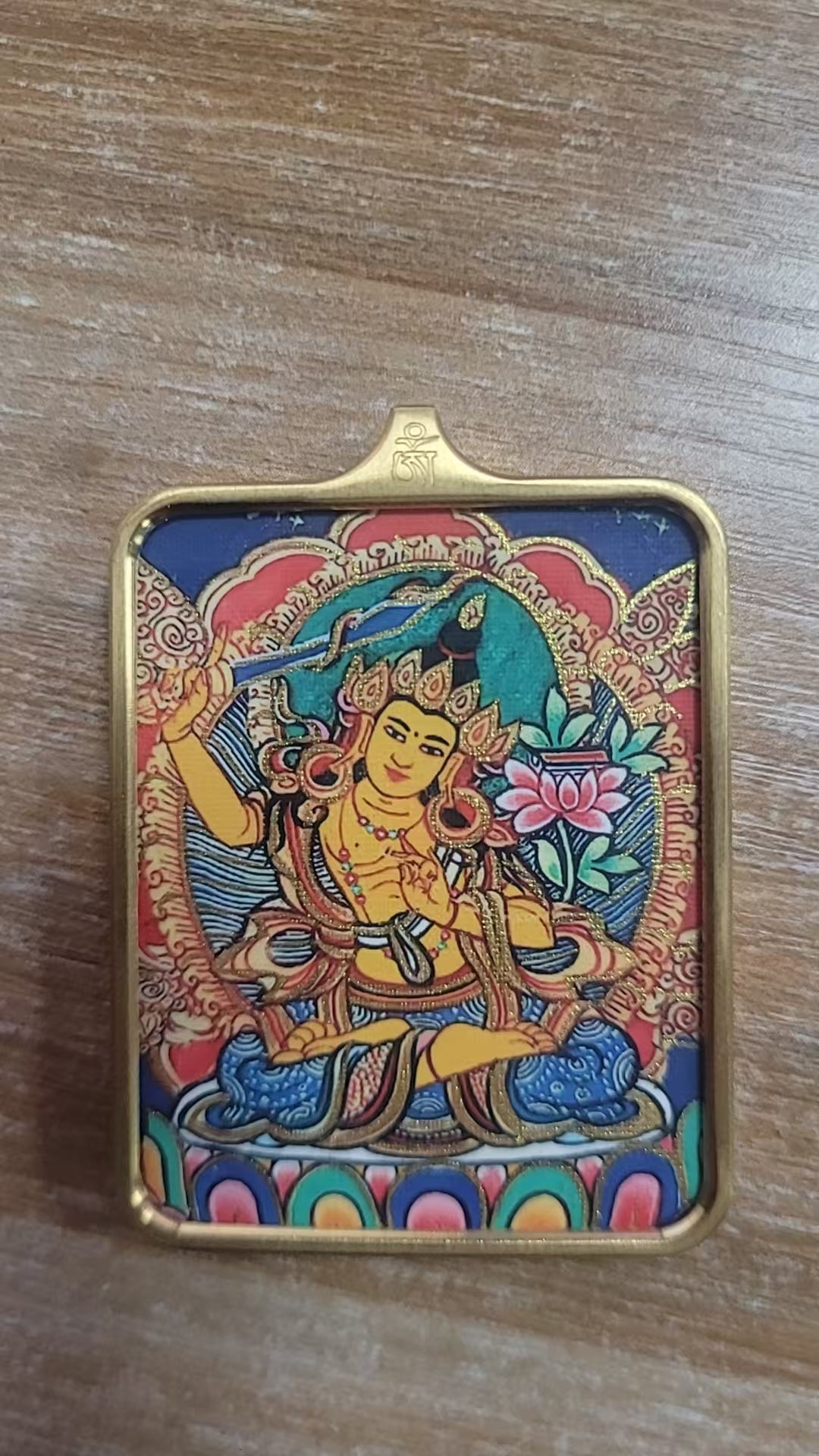 Tibetan Buddhism Intangible Cultural Heritage Thangka Pendant Necklace (High-end Titanium Style) 2