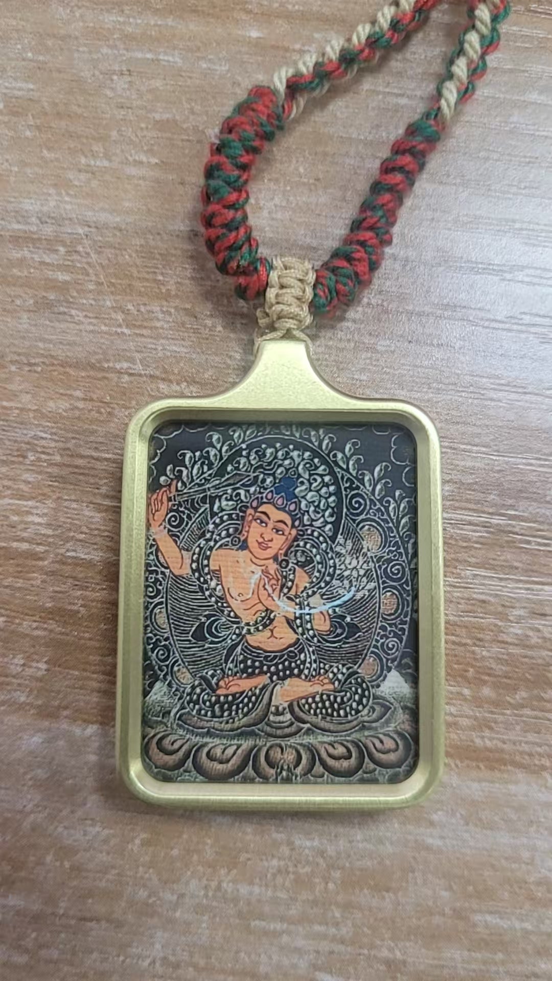 Tibetan Buddhism Intangible Cultural Heritage Thangka Pendant Necklace (Exquisite Mini Style) 5