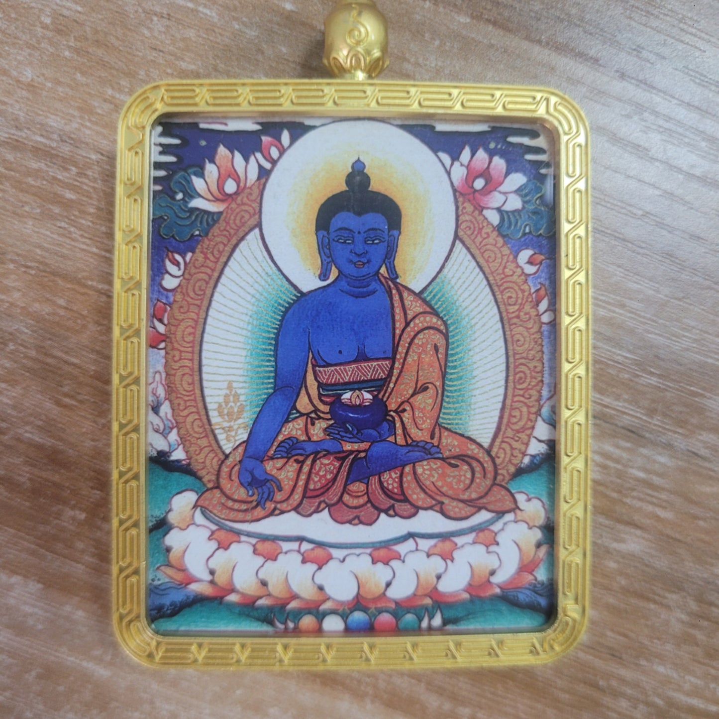 Tibetan Buddhism Intangible Cultural Heritage Thangka Pendant Necklace (Large Size) 1