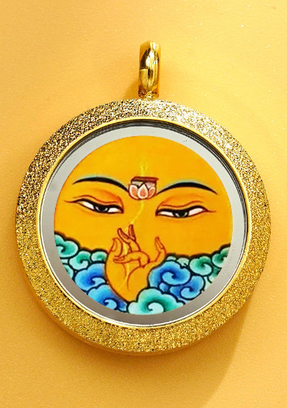 Matte Round Small Tangka Pendant Necklace