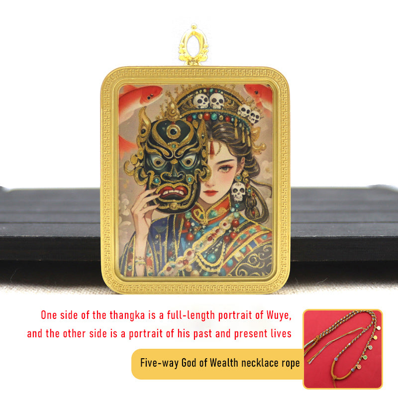 Zakiram thangka past and present life double-sided three-dimensional thangka pendant