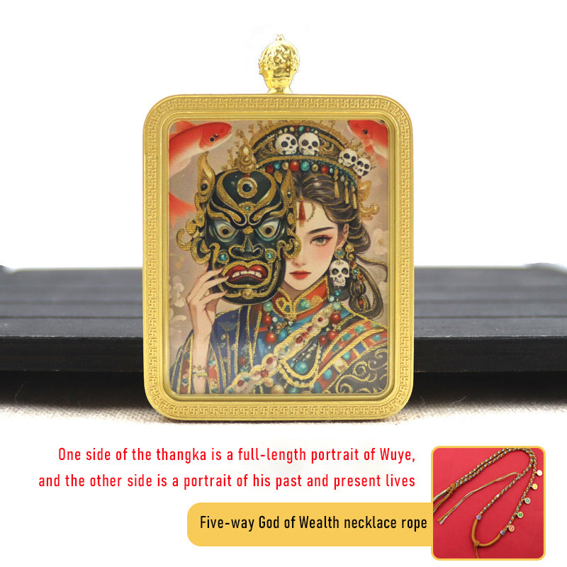 Zakiram thangka past and present life double-sided three-dimensional thangka pendant