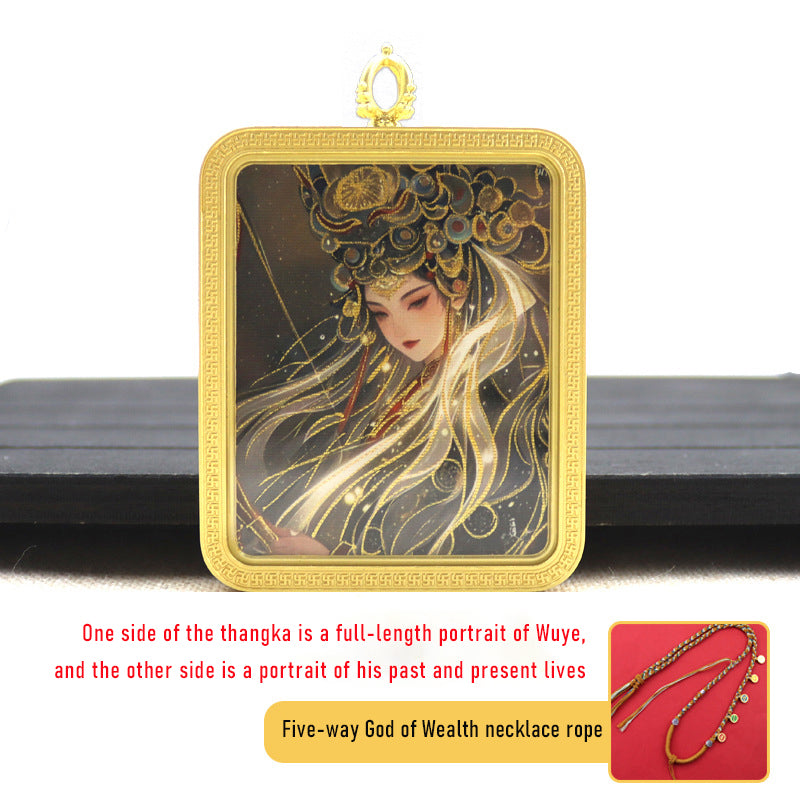 Zakiram thangka past and present life double-sided three-dimensional thangka pendant
