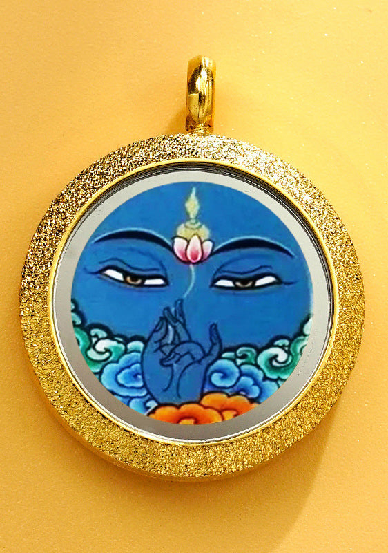 Matte Round Small Tangka Pendant Necklace