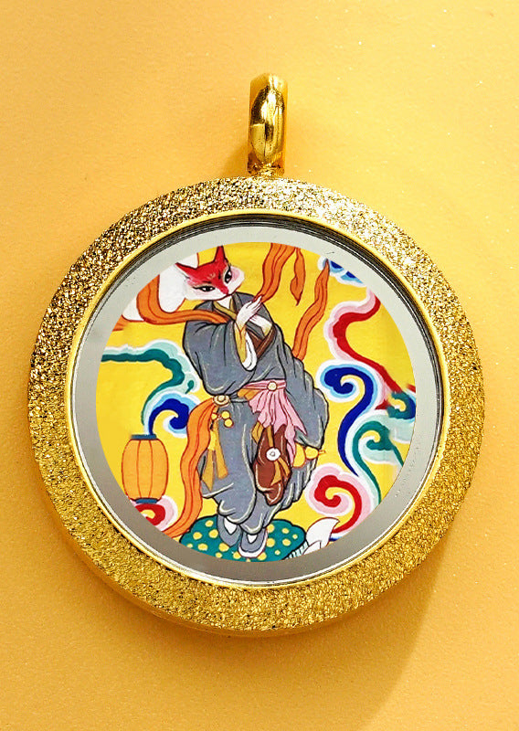 Matte Round Small Tangka Pendant Necklace