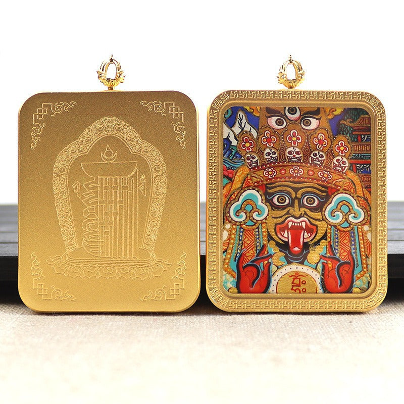 New titanium steel Tibetan thangka pendant necklace