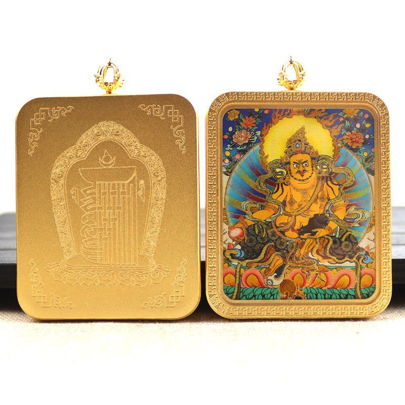 New titanium steel Tibetan thangka pendant necklace