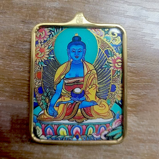Tibetan Buddhism Intangible Cultural Heritage Thangka Pendant Necklace (High-end Titanium Style) 2