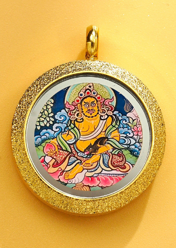 Matte Round Small Tangka Pendant Necklace