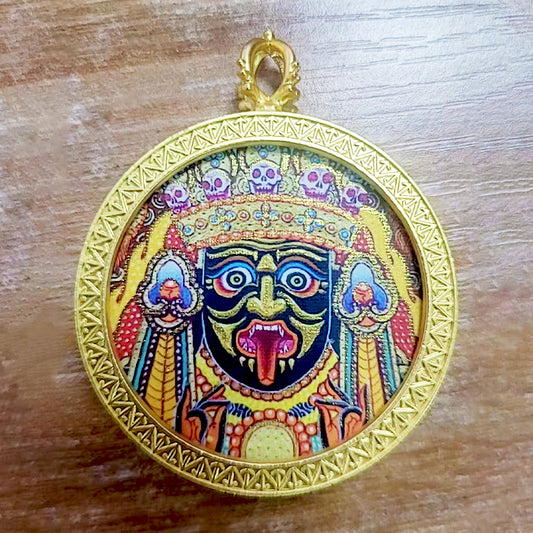 Tibetan Buddhism Intangible Cultural Heritage Thangka Pendant Necklace (Fashionable Round Style) 3
