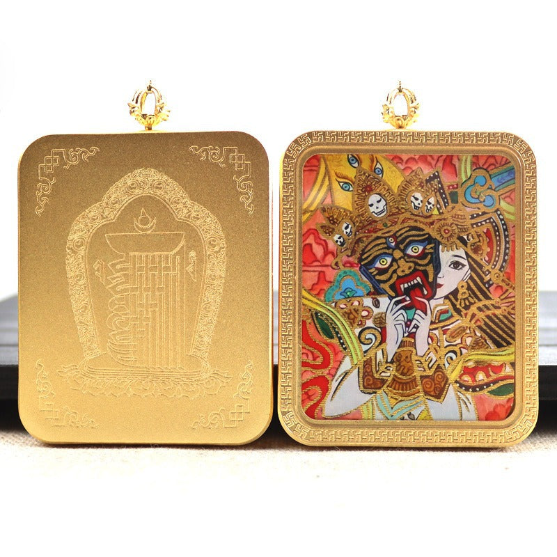 New titanium steel Tibetan thangka pendant necklace