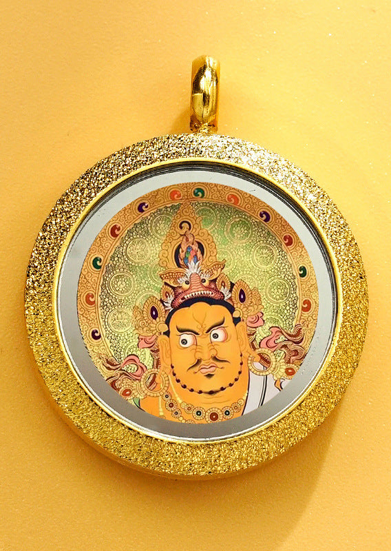 Matte Round Small Tangka Pendant Necklace