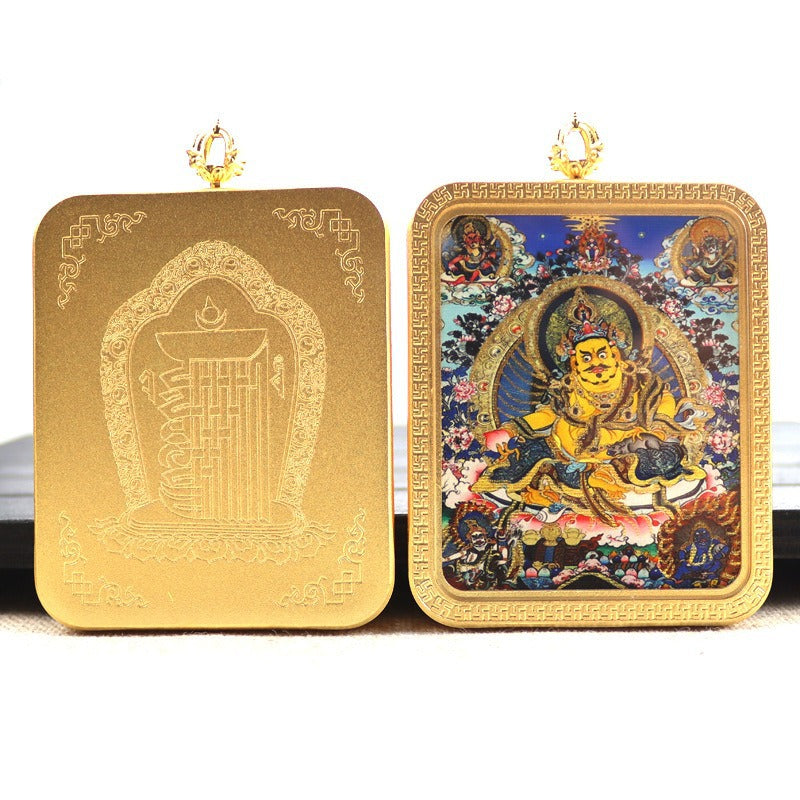 New titanium steel Tibetan thangka pendant necklace