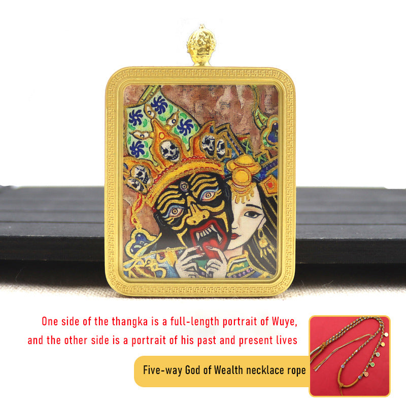 Zakiram thangka past and present life double-sided three-dimensional thangka pendant