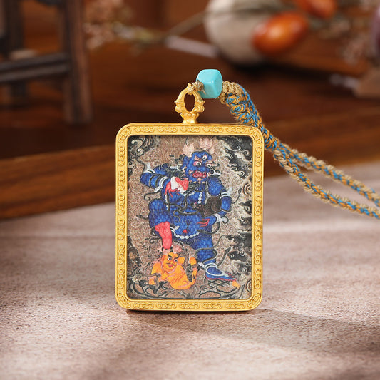 Tibetan thangka pendant necklace