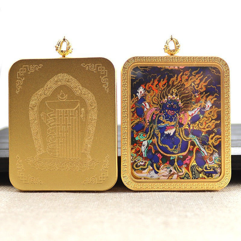 New titanium steel Tibetan thangka pendant necklace