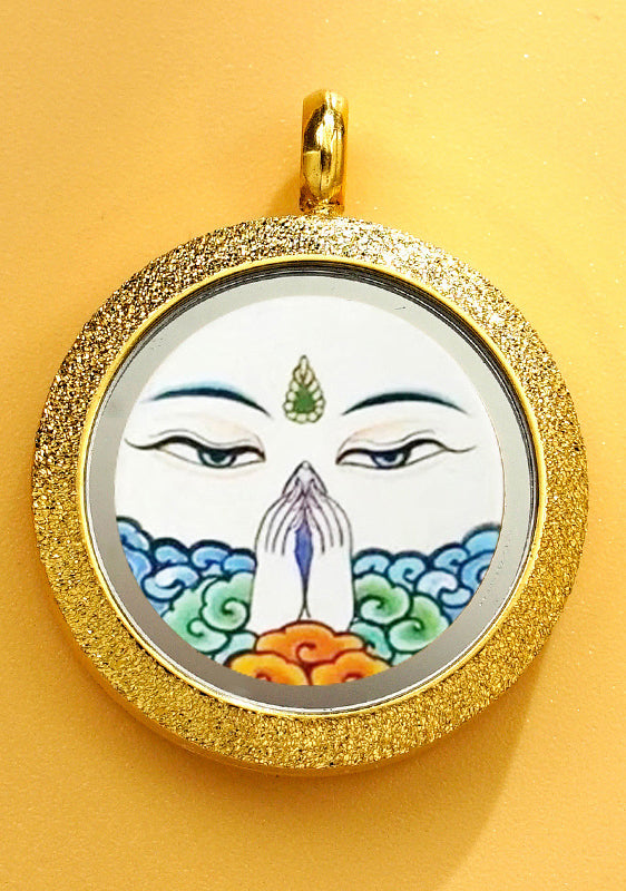 Matte Round Small Tangka Pendant Necklace
