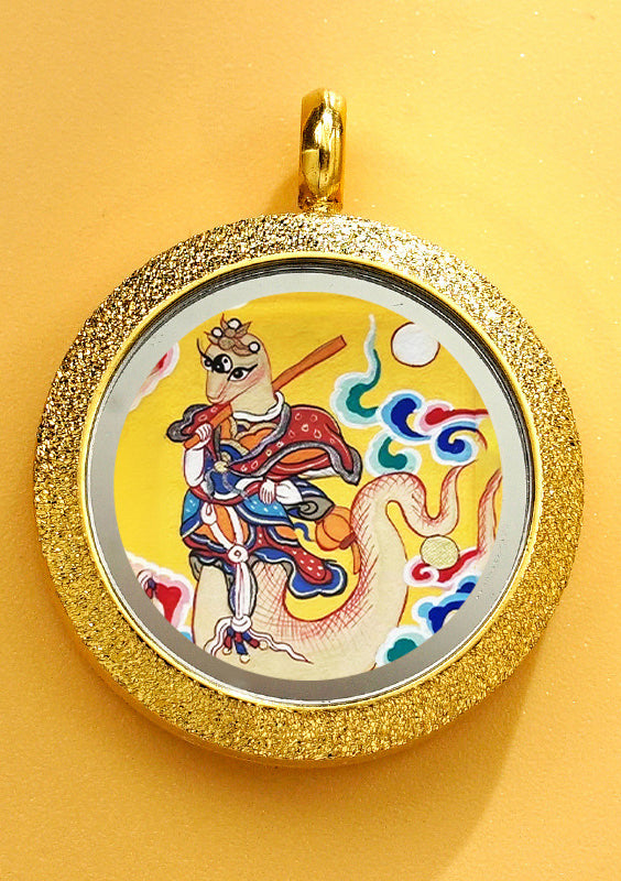 Matte Round Small Tangka Pendant Necklace