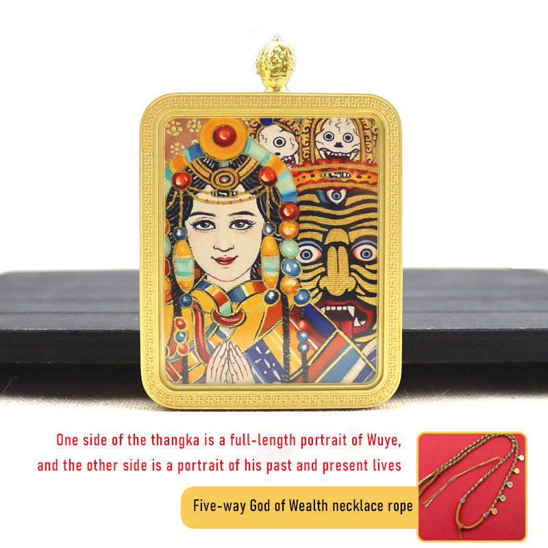 Zakiram thangka past and present life double-sided three-dimensional thangka pendant