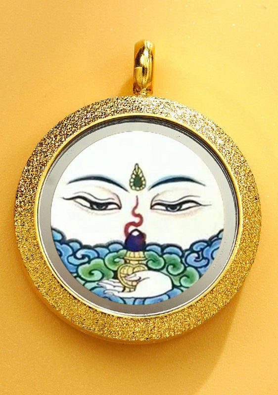 Matte Round Small Tangka Pendant Necklace