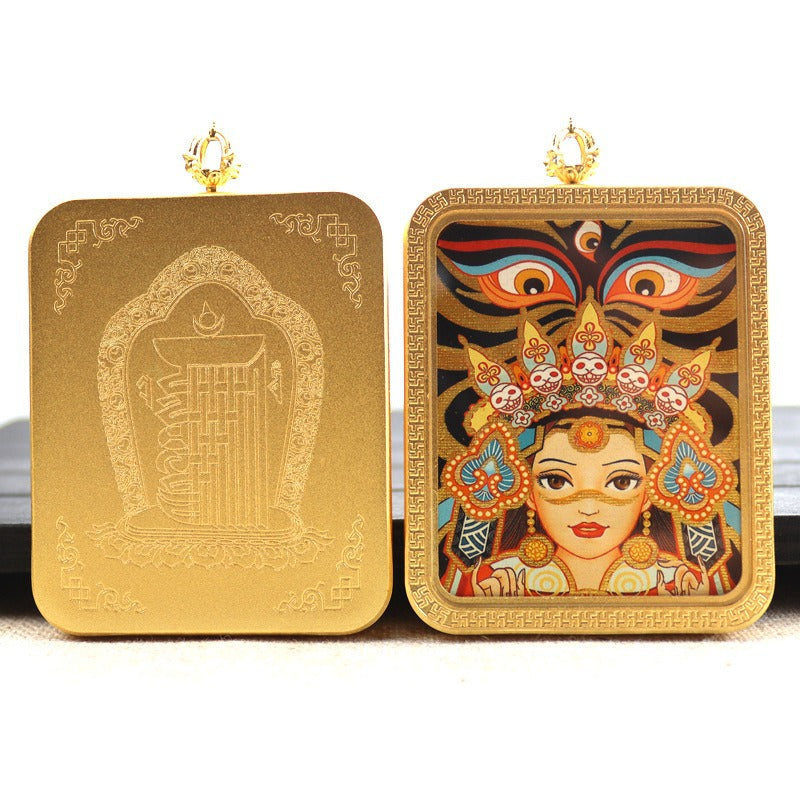 New titanium steel Tibetan thangka pendant necklace