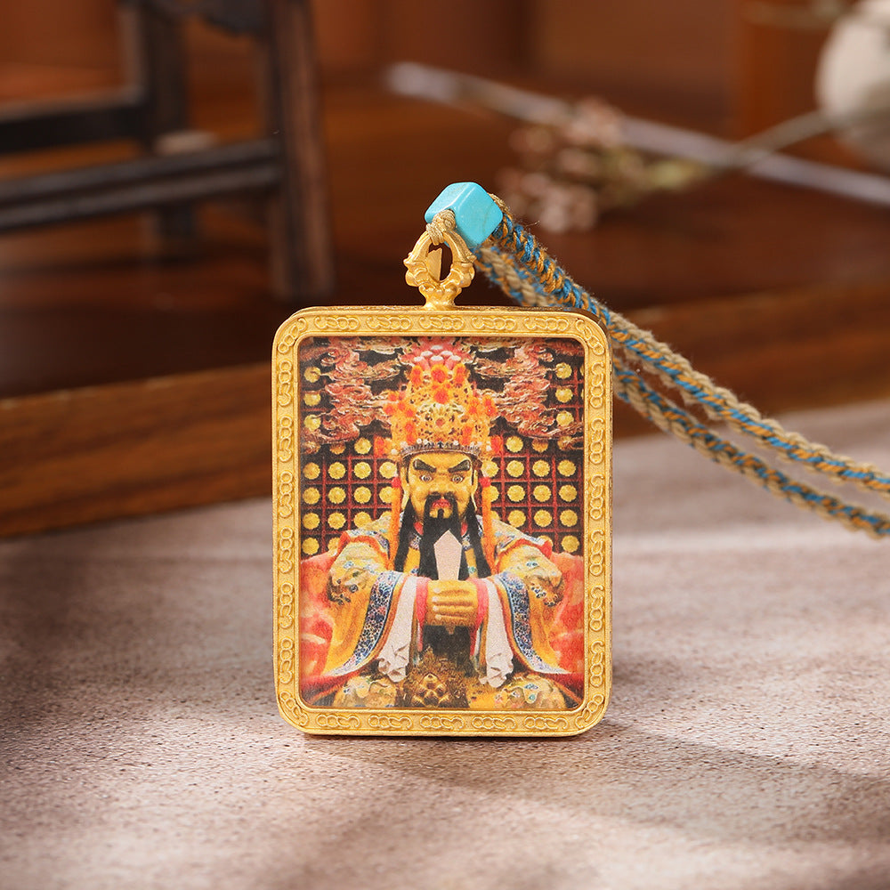 Tibetan thangka pendant necklace