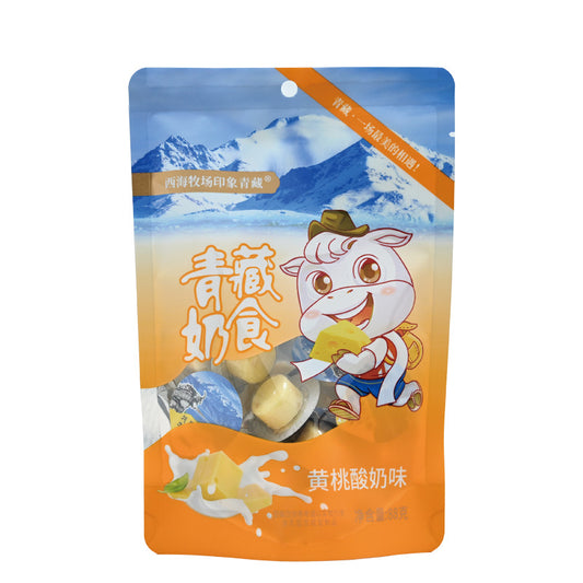 Qinghai specialty yak cheese with fruit granules; yellow peach yogurt flavor; high protein; anti-fatigue; energy supplement