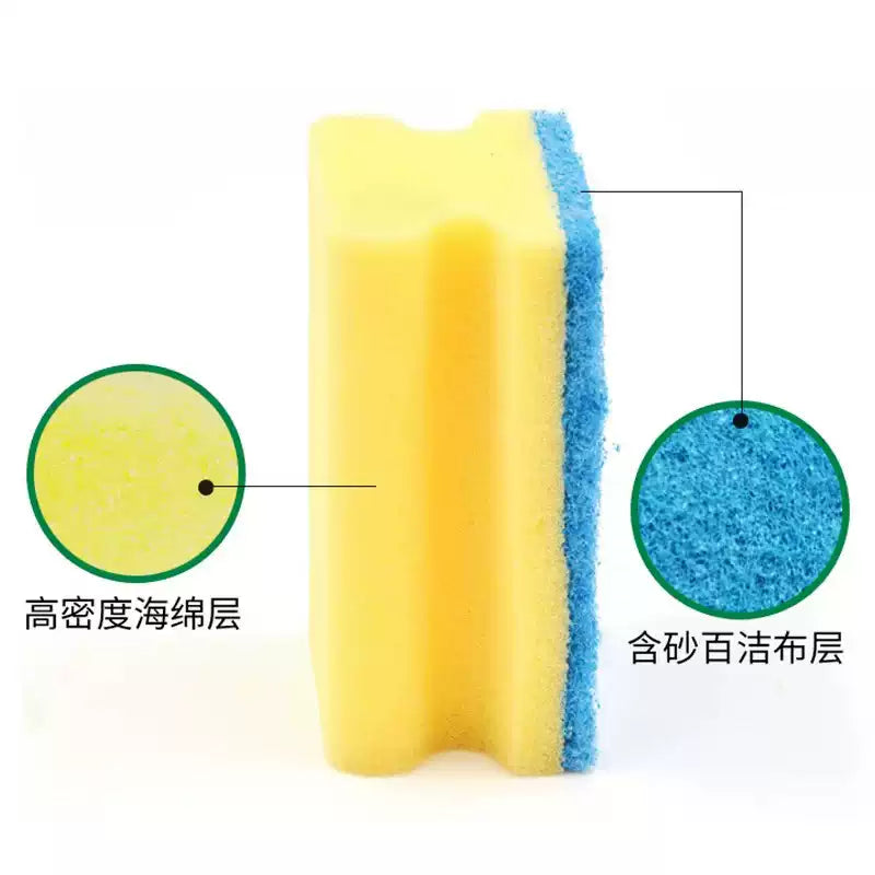 German DM Double-sided Dishwashing Sponge, Stainless Steel Pot & Bowl Cleaning Sponges, 6 Pieces Per Box