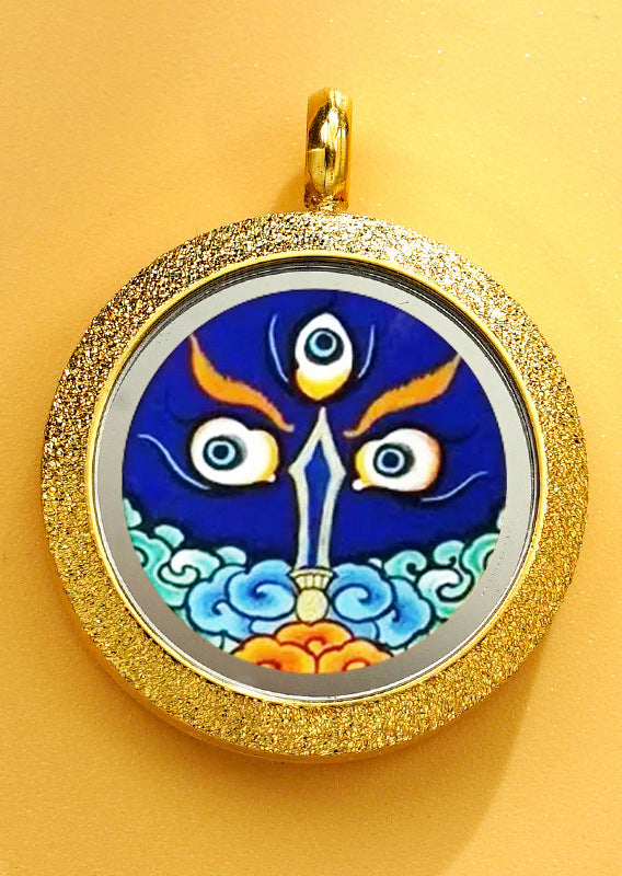 Matte Round Small Tangka Pendant Necklace