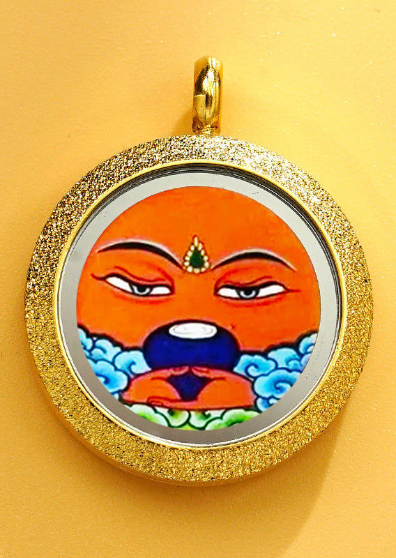 Matte Round Small Tangka Pendant Necklace