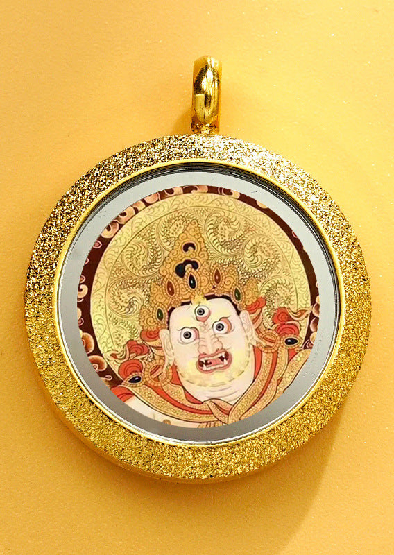 Matte Round Small Tangka Pendant Necklace