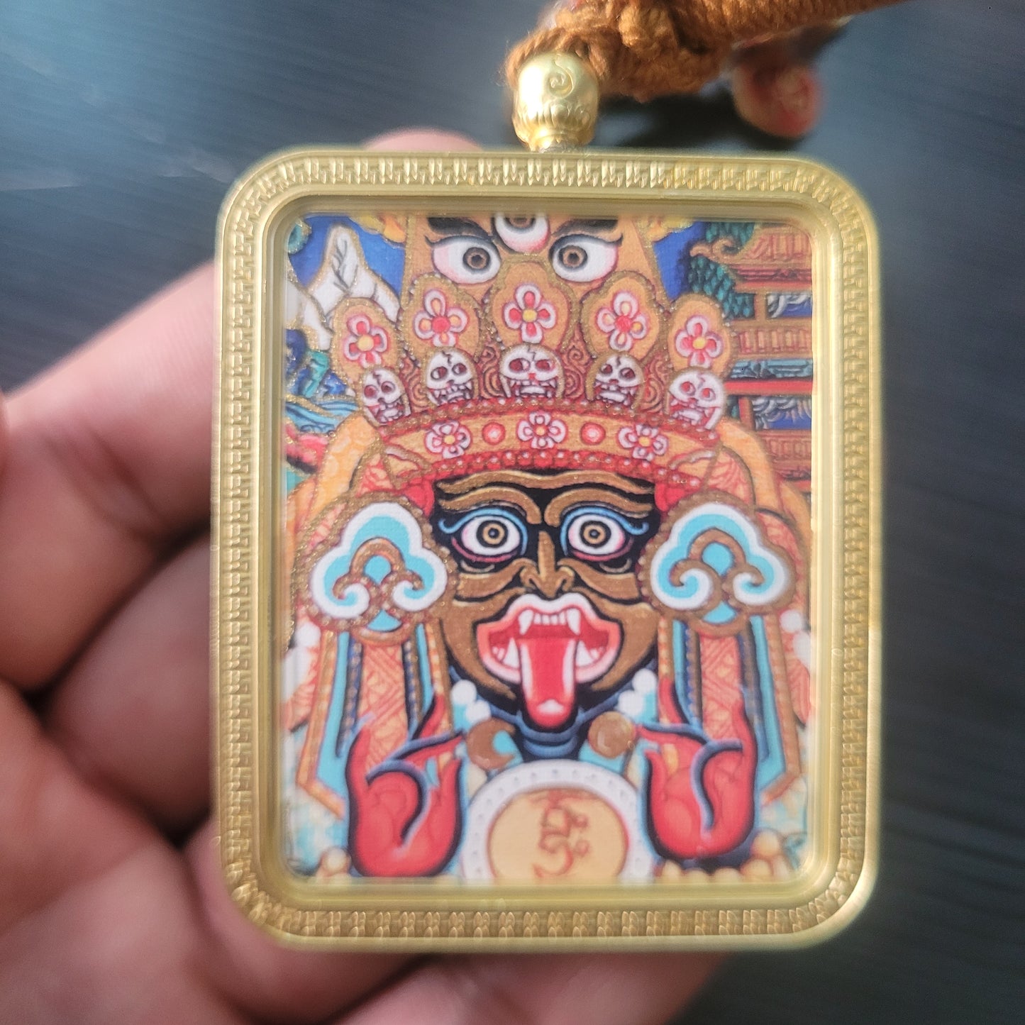 Tibetan Buddhism Intangible Cultural Heritage Thangka Pendant Necklace (Large Size) 1