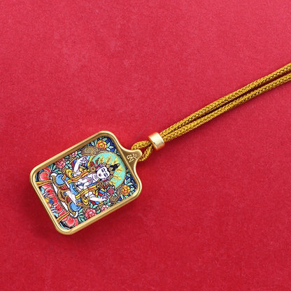 Titanium steel mini thangka pendant necklace Titanium steel mini thangka pendant necklace
