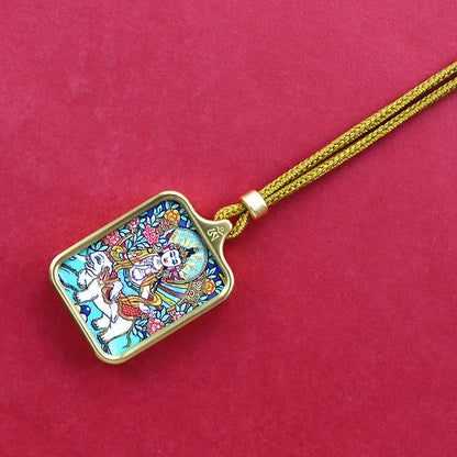 Titanium steel mini thangka pendant necklace Titanium steel mini thangka pendant necklace